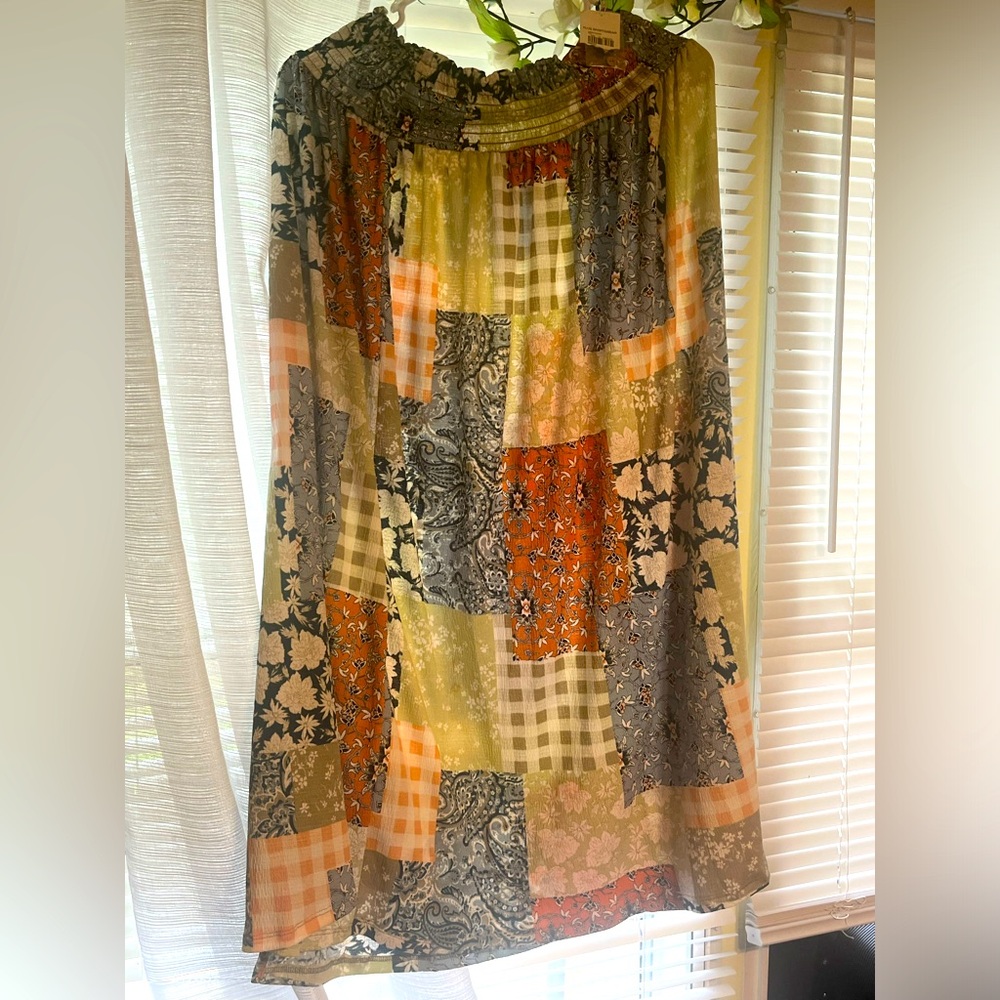 Boho patched skirt